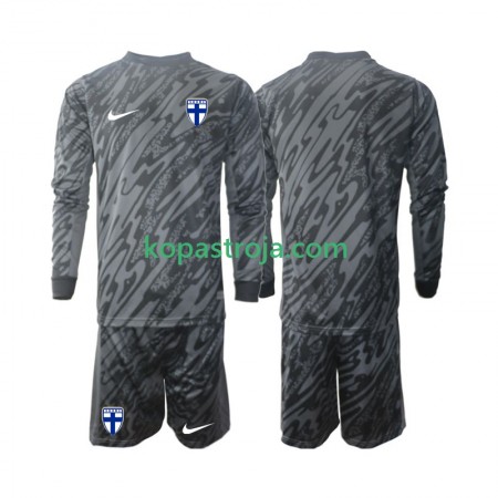 Billiga Fotbollströjor Finland Målvakt Barn Hemma tröja 2024 Långärmad